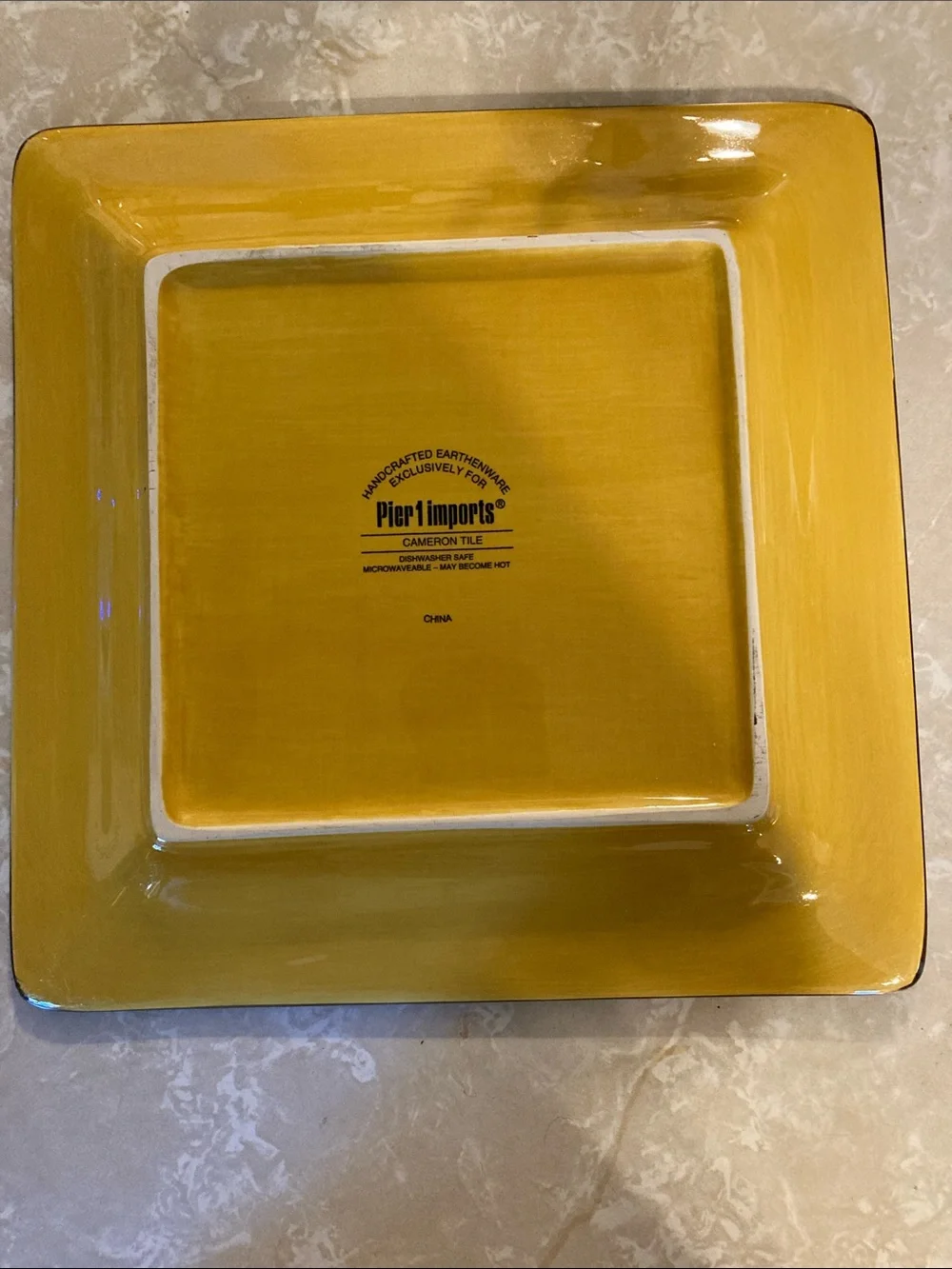 Pier One Handcrafted 10.5 Earthware square Cameron Tile Dinner plate replacement